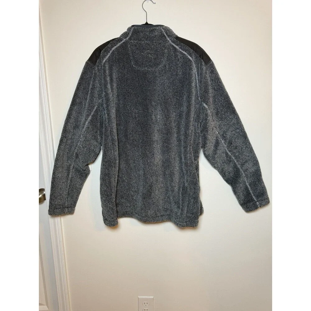 Tommy Bahama Cascade Cozy Fleece Half Zip Kanga Pocket. Mens XL Charcoal